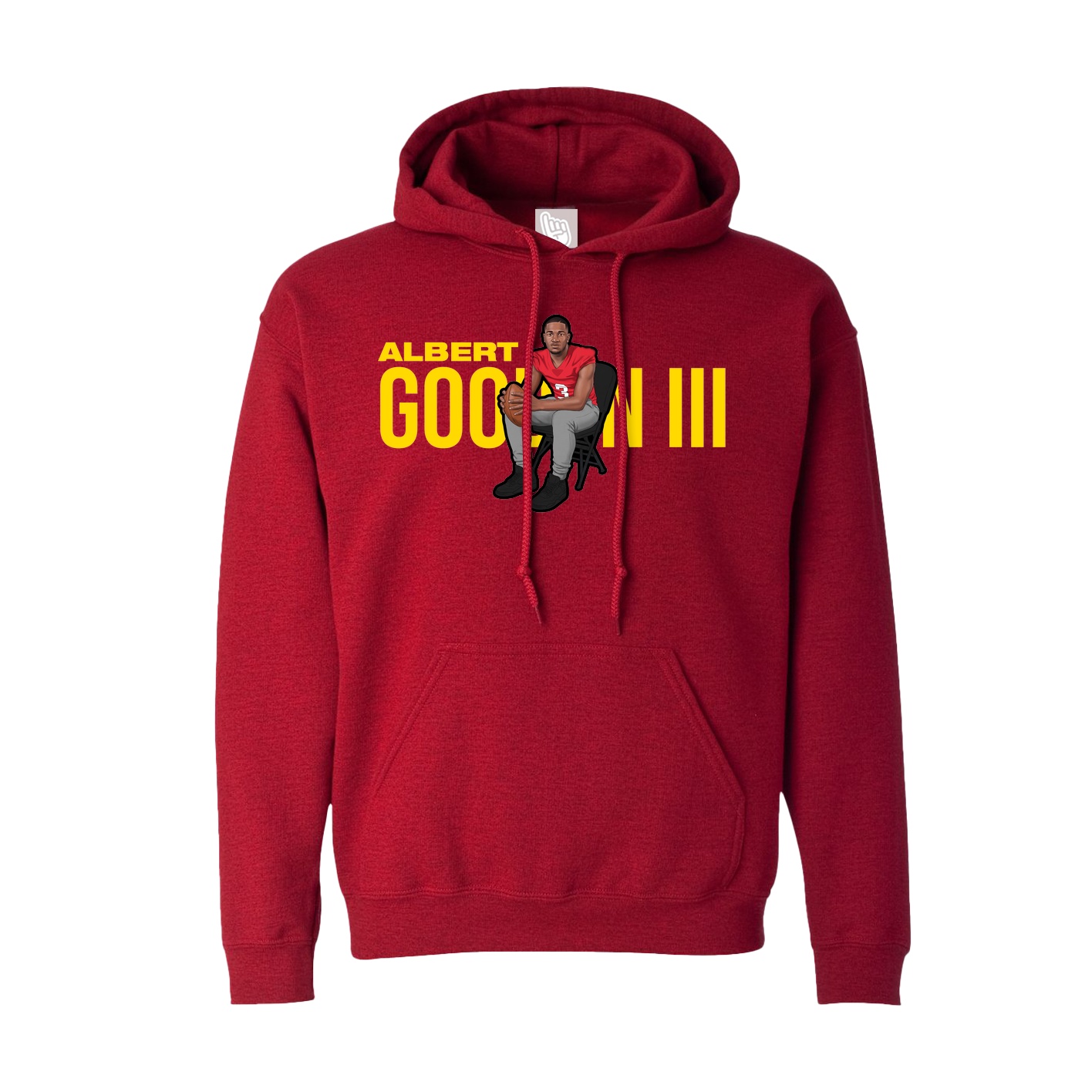 Hoodie — Player Name in Crimson