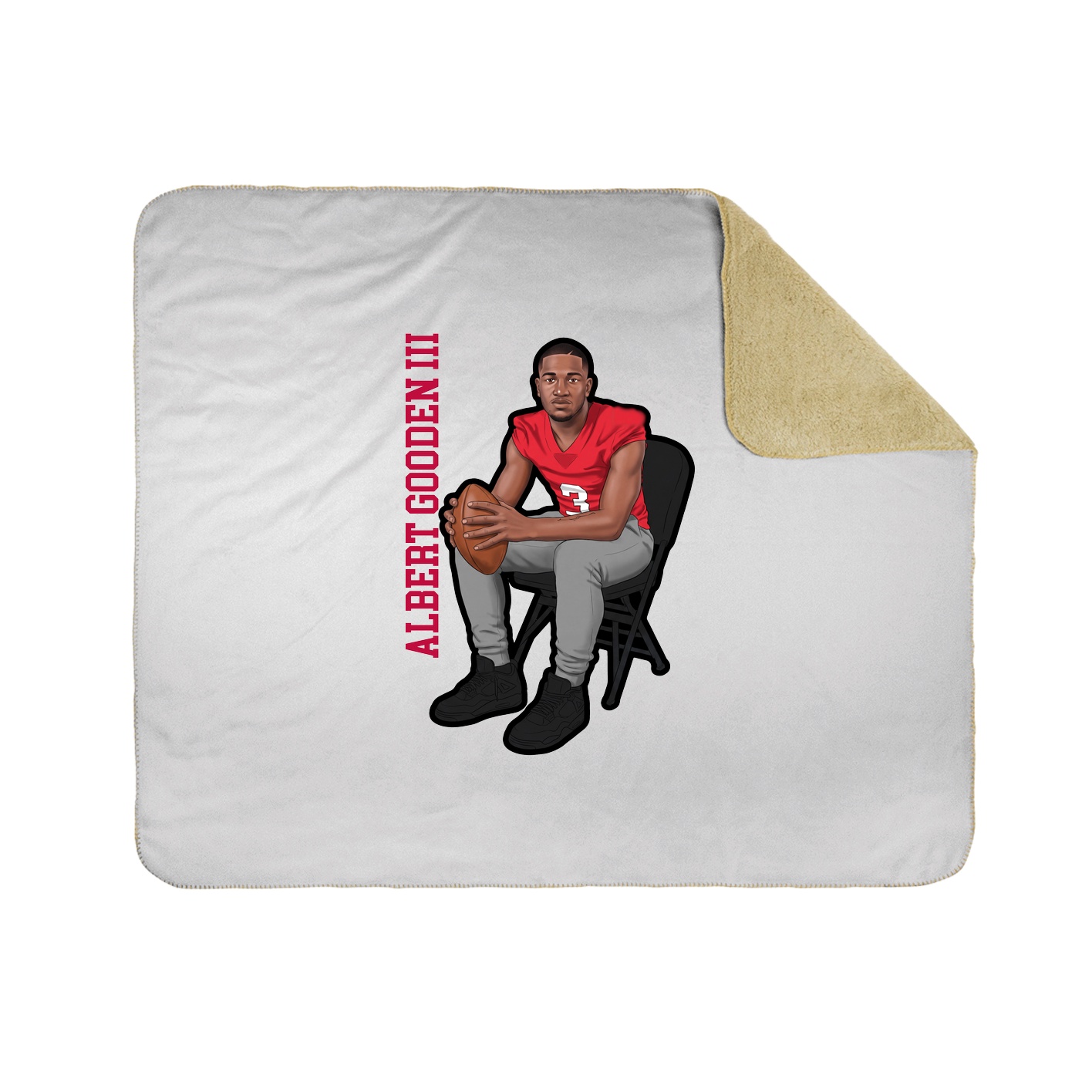 Throw Blanket — Name Vertical in White