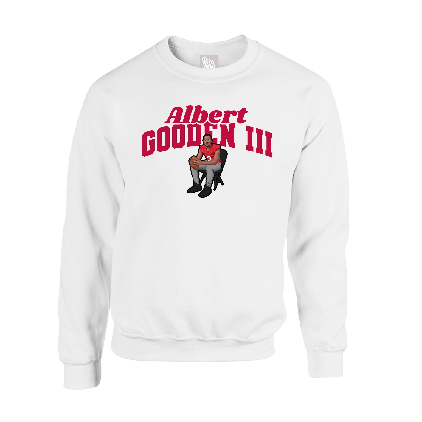 Fleece Crew — Signature Arch in White