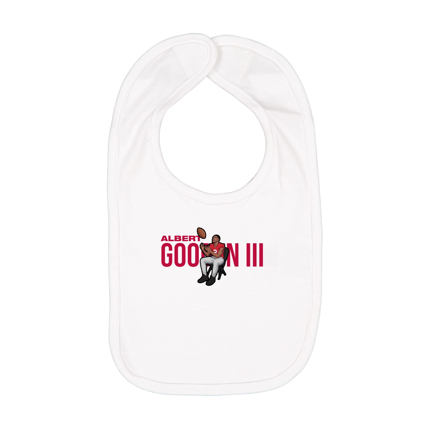 Infant Bib — Player Name in White