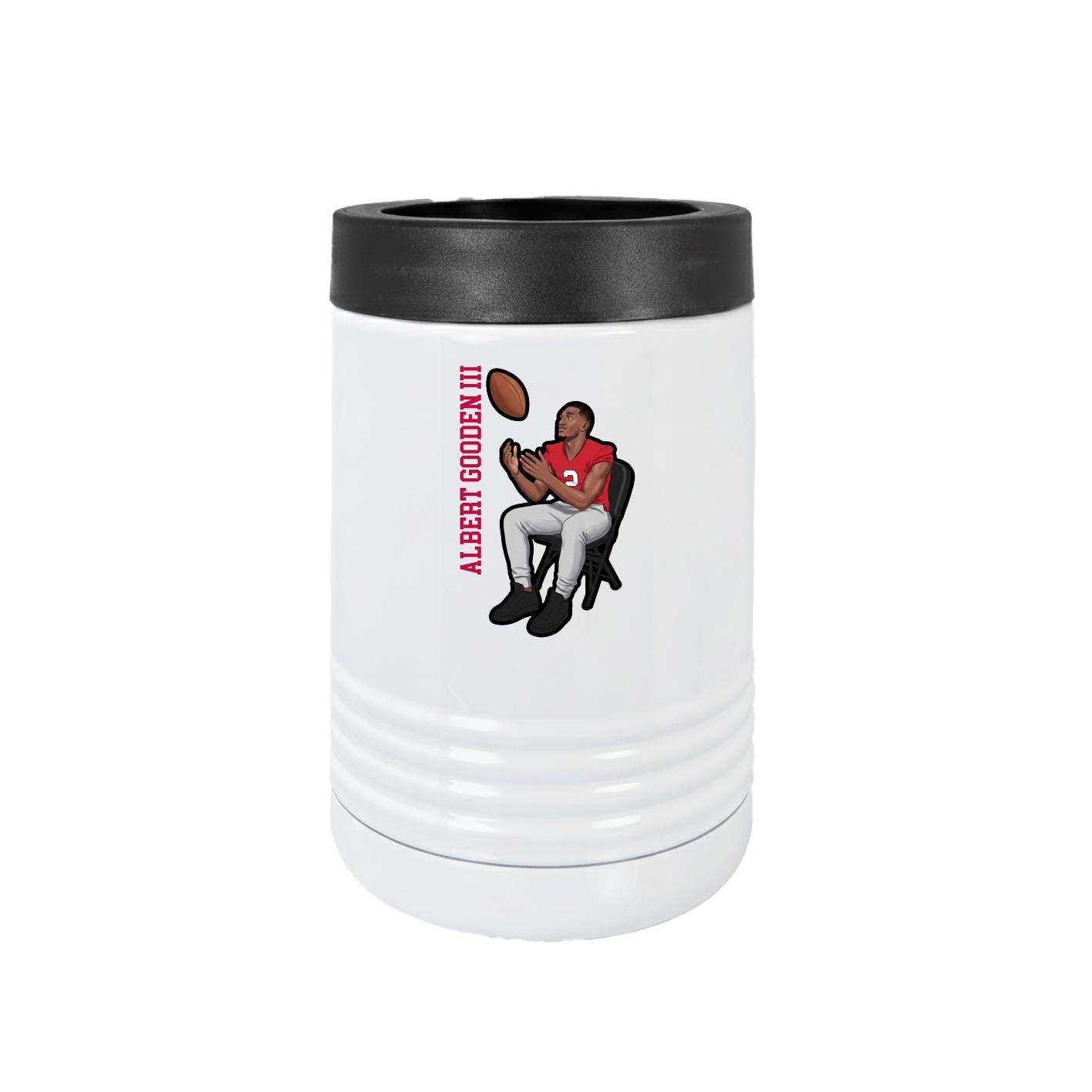 Beverage Holder — Name Vertical in White