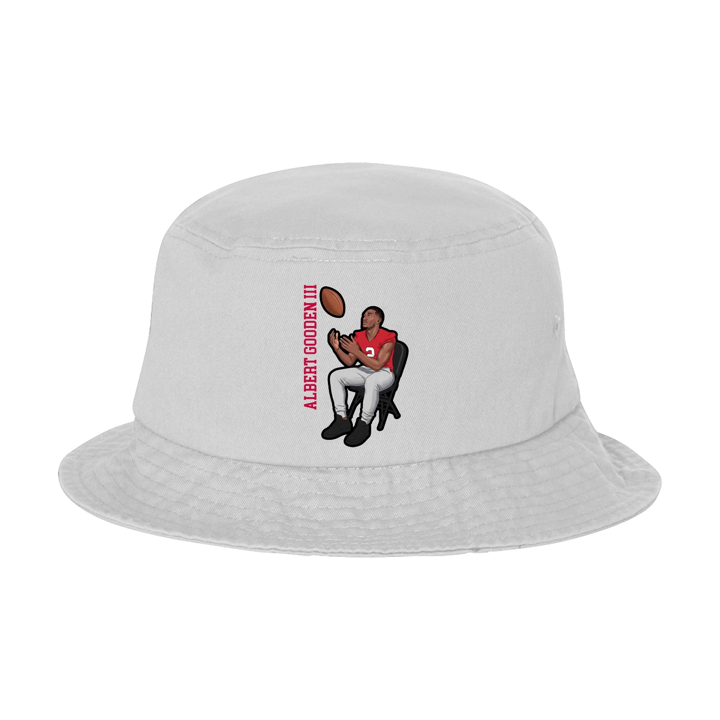 Bucket Cap — Name Vertical in White