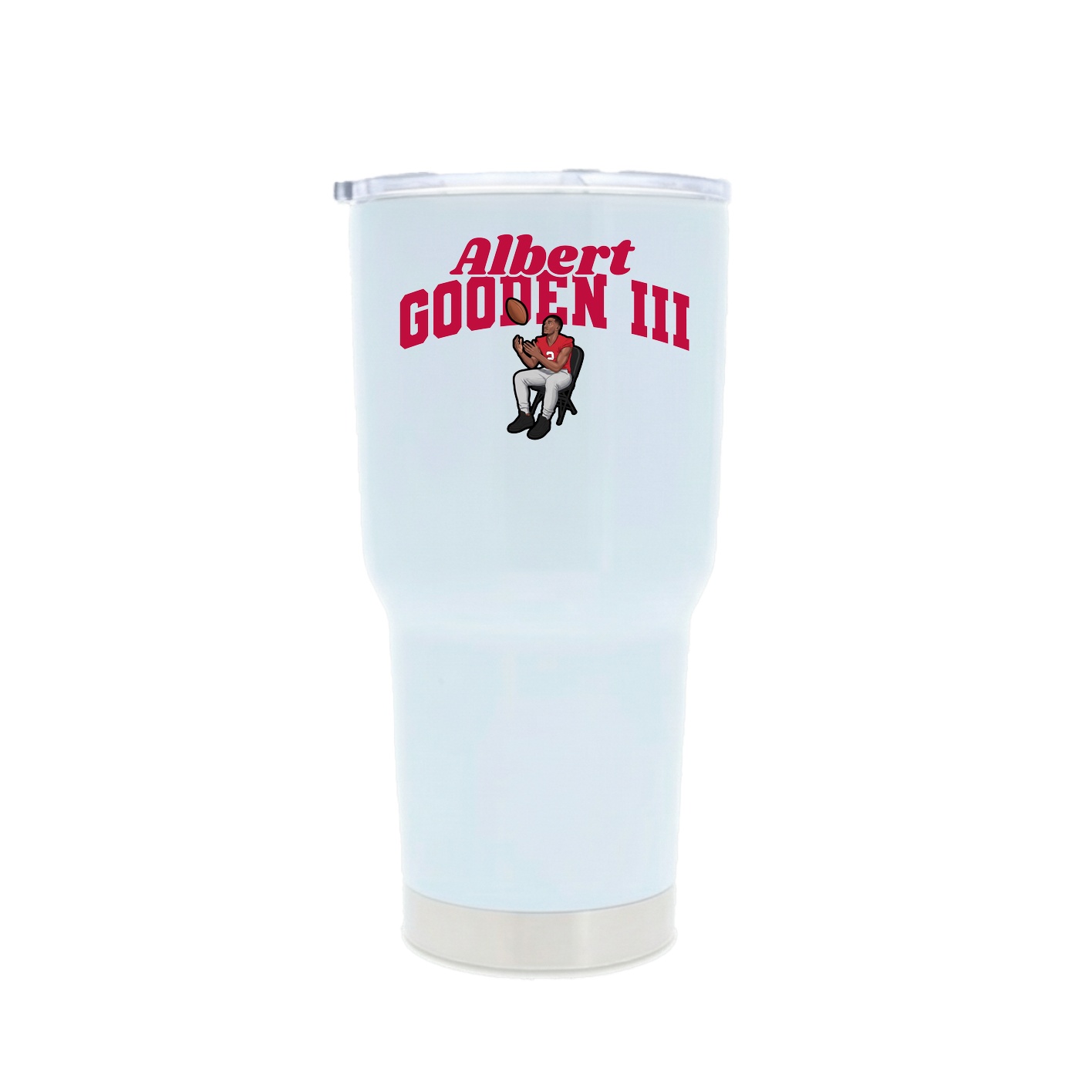 30oz Stainless Steel Tumbler — Signature Arch in White