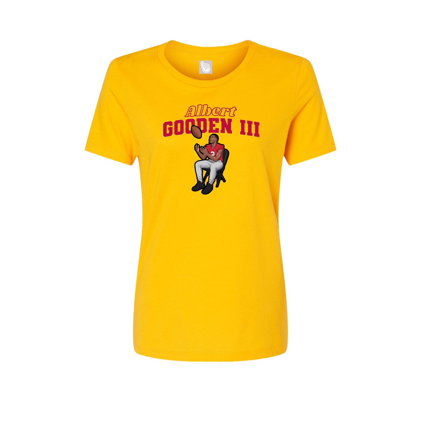 Fitted Women's Tee — Name Arch in Gold