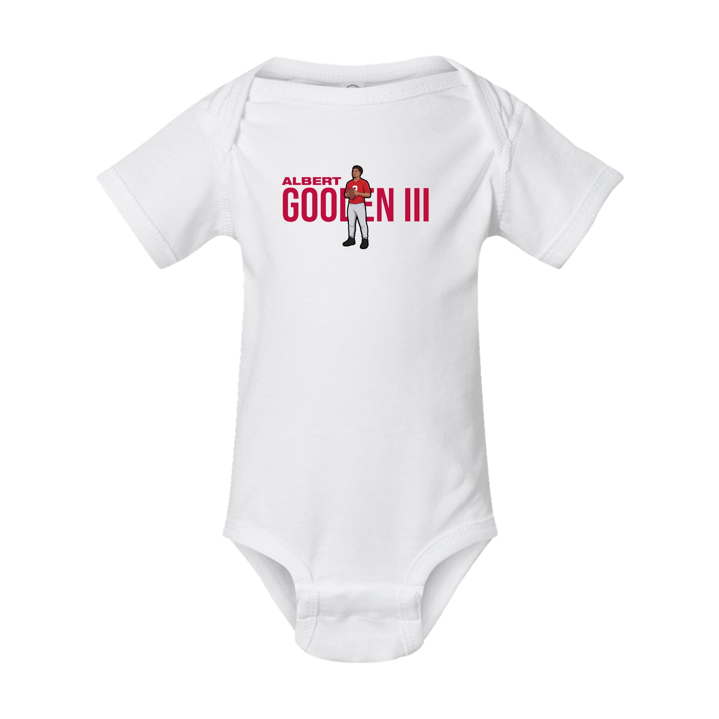 Baby Onesie — Player Name in White
