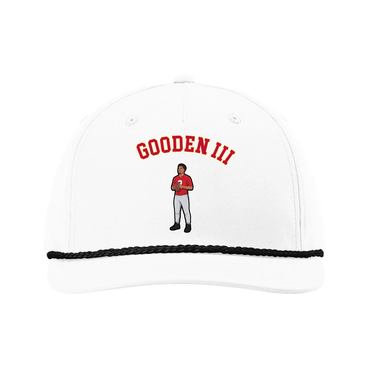 Five-Panel Classic Rope Cap — Shirsey Arch in White