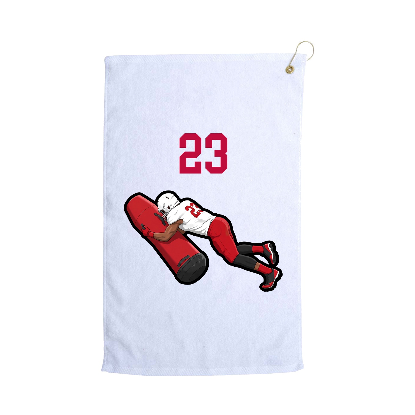 Golf Towel — Number Top in White