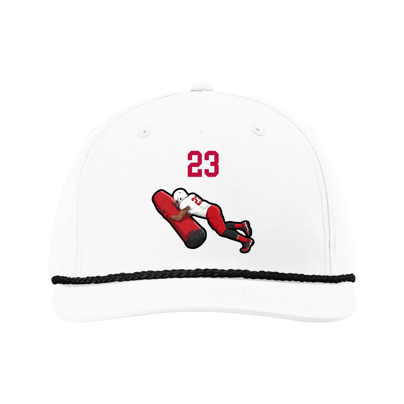 Five-Panel Classic Rope Cap — Number Top in White