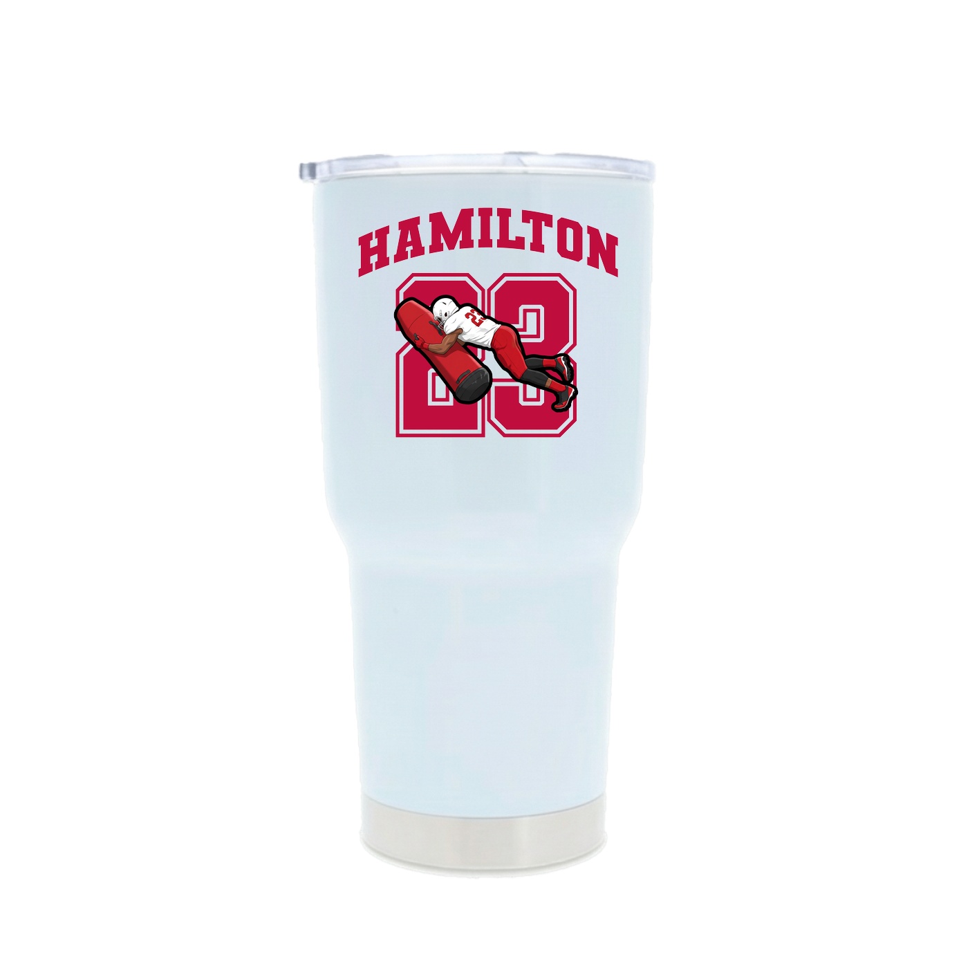 30oz Stainless Steel Tumbler — Number in White