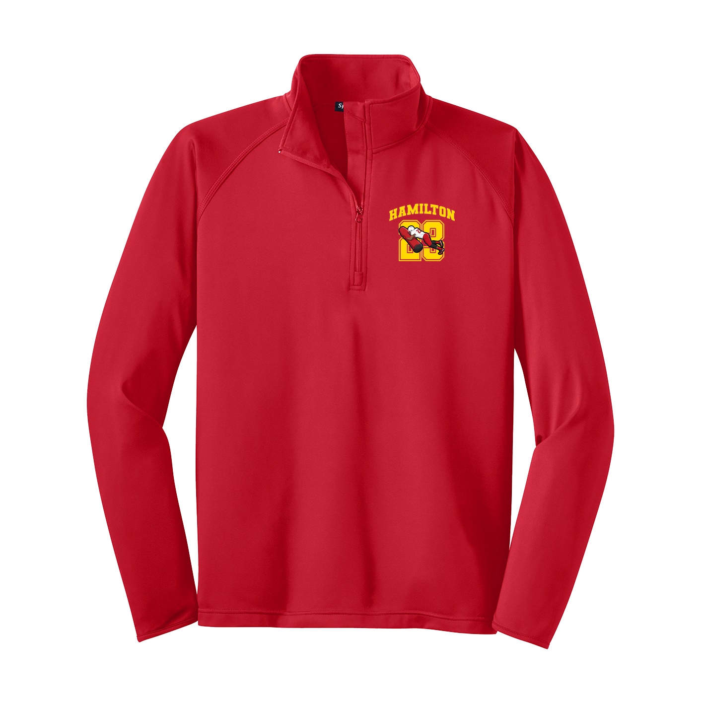 Q-Zip Pullover — Number in Red
