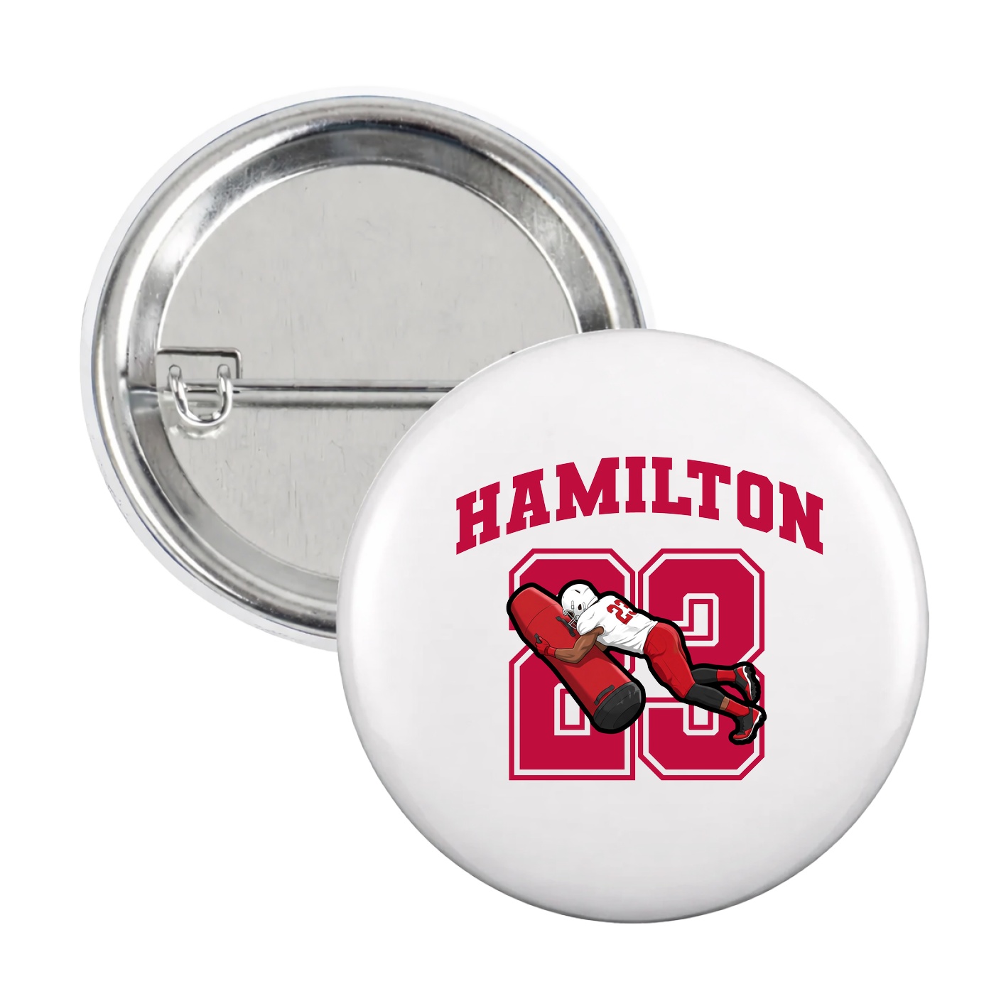 Game Day Button — Number in White