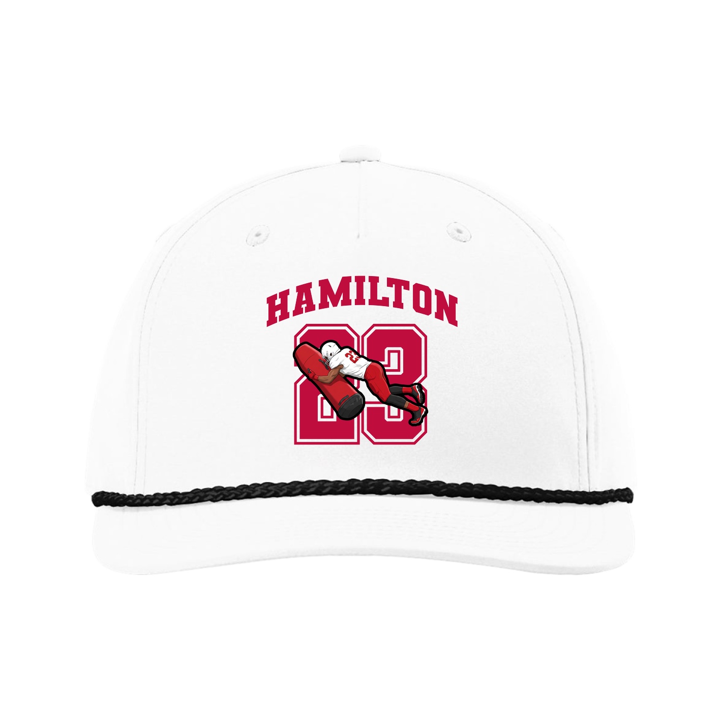 Five-Panel Classic Rope Cap — Number in White