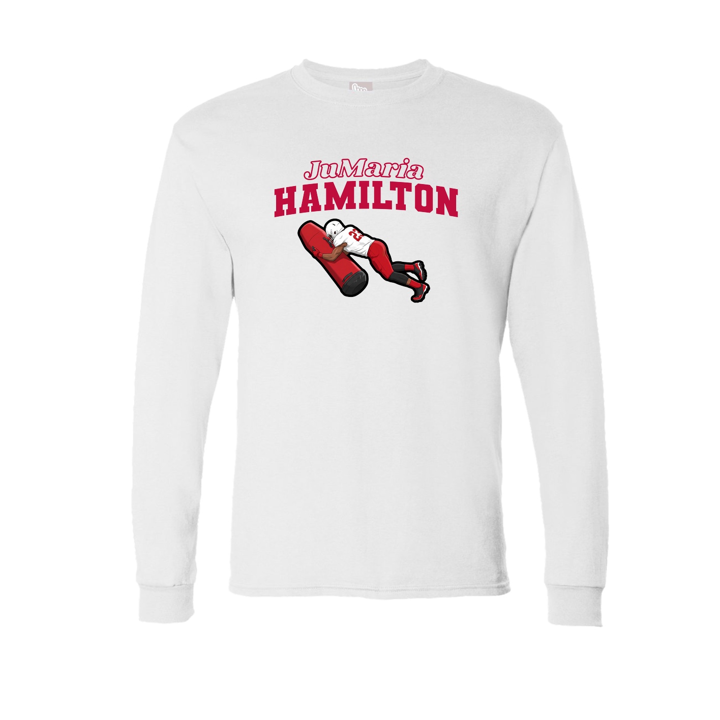 Long Sleeve Tee — Name Arch in White