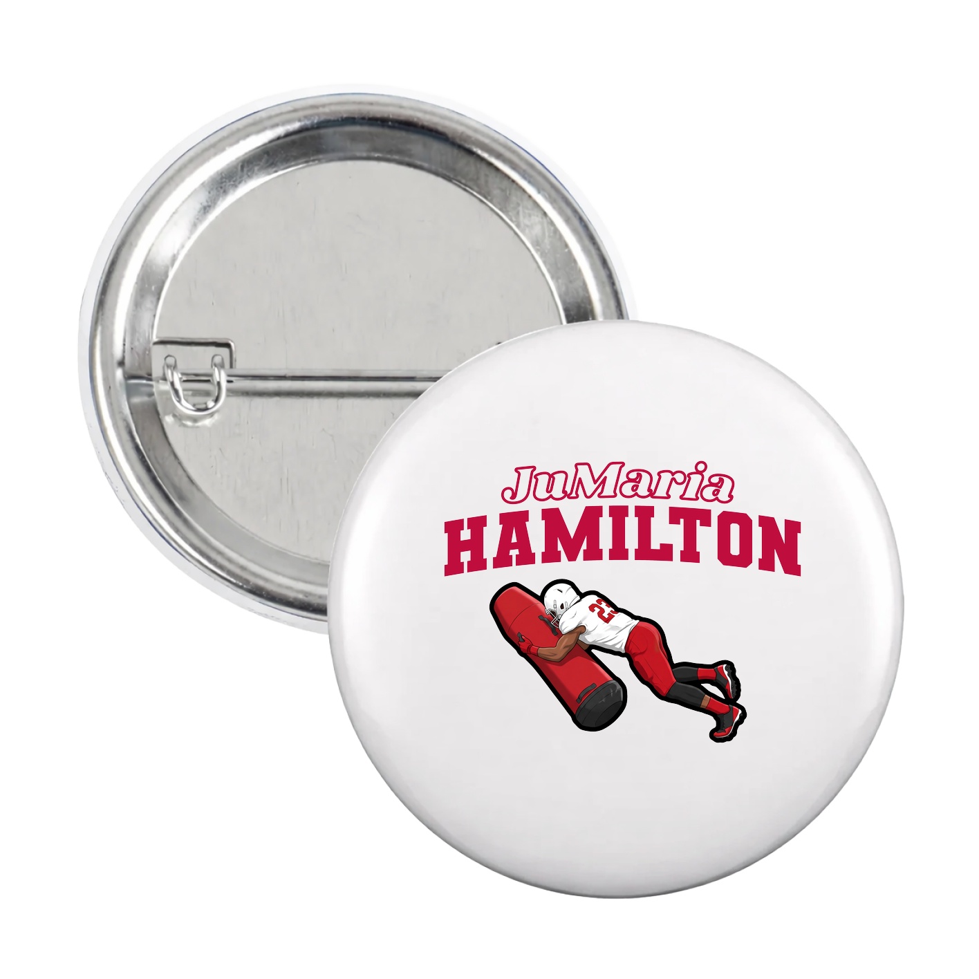 Game Day Button — Name Arch in White