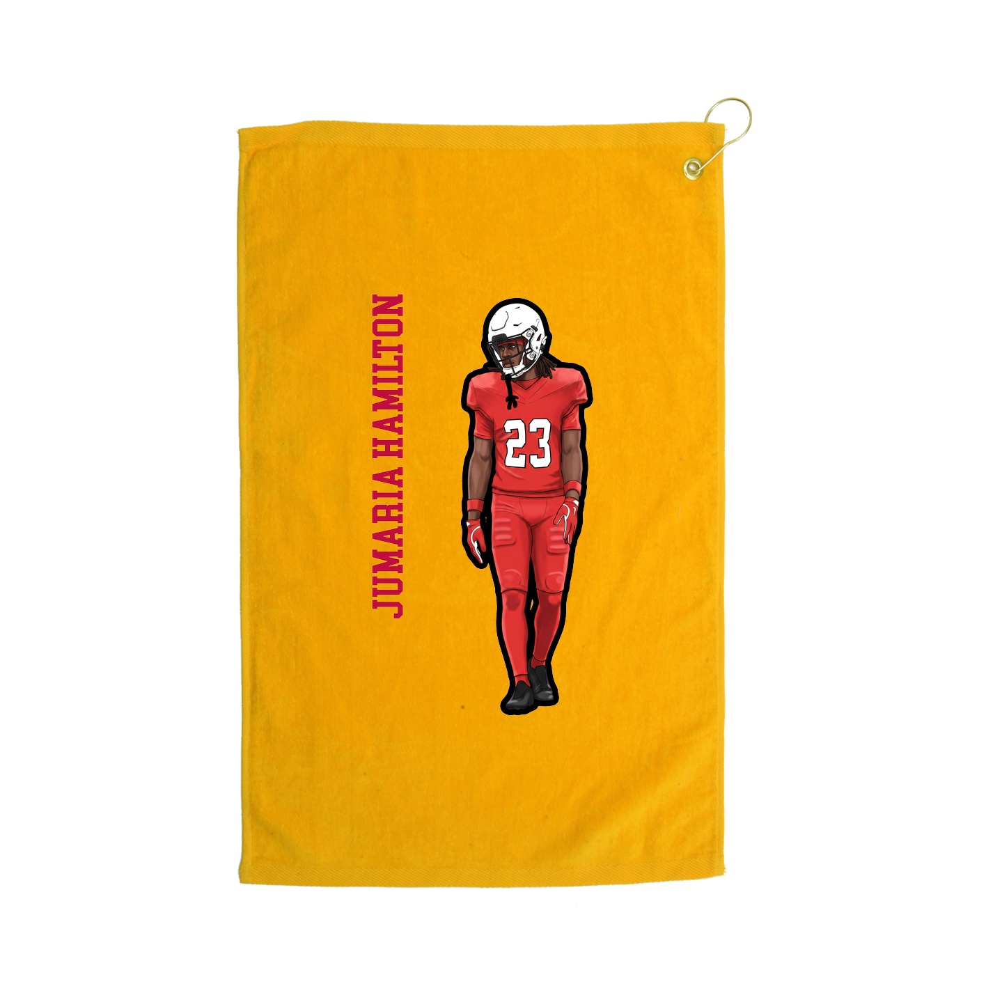 Golf Towel — Name Vertical in Gold