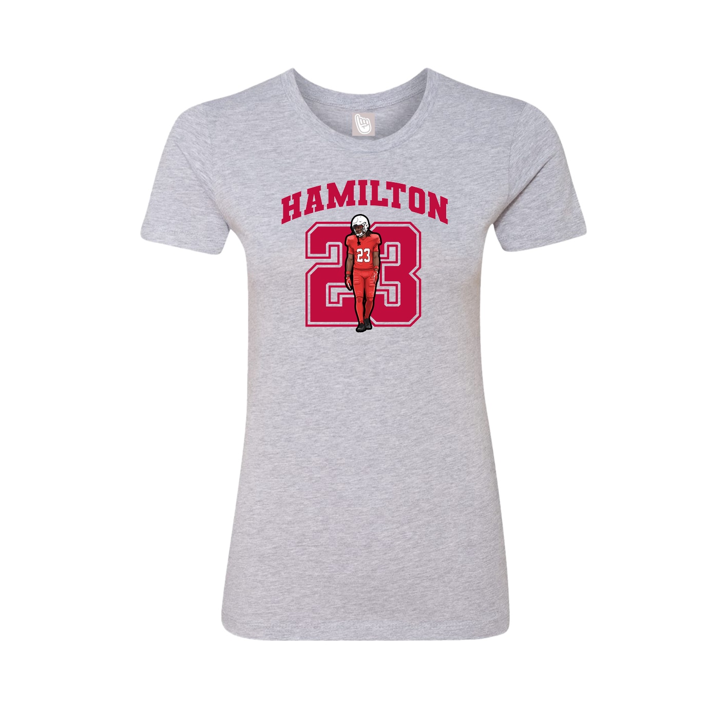 Fitted Women's Tee — Number in Grey