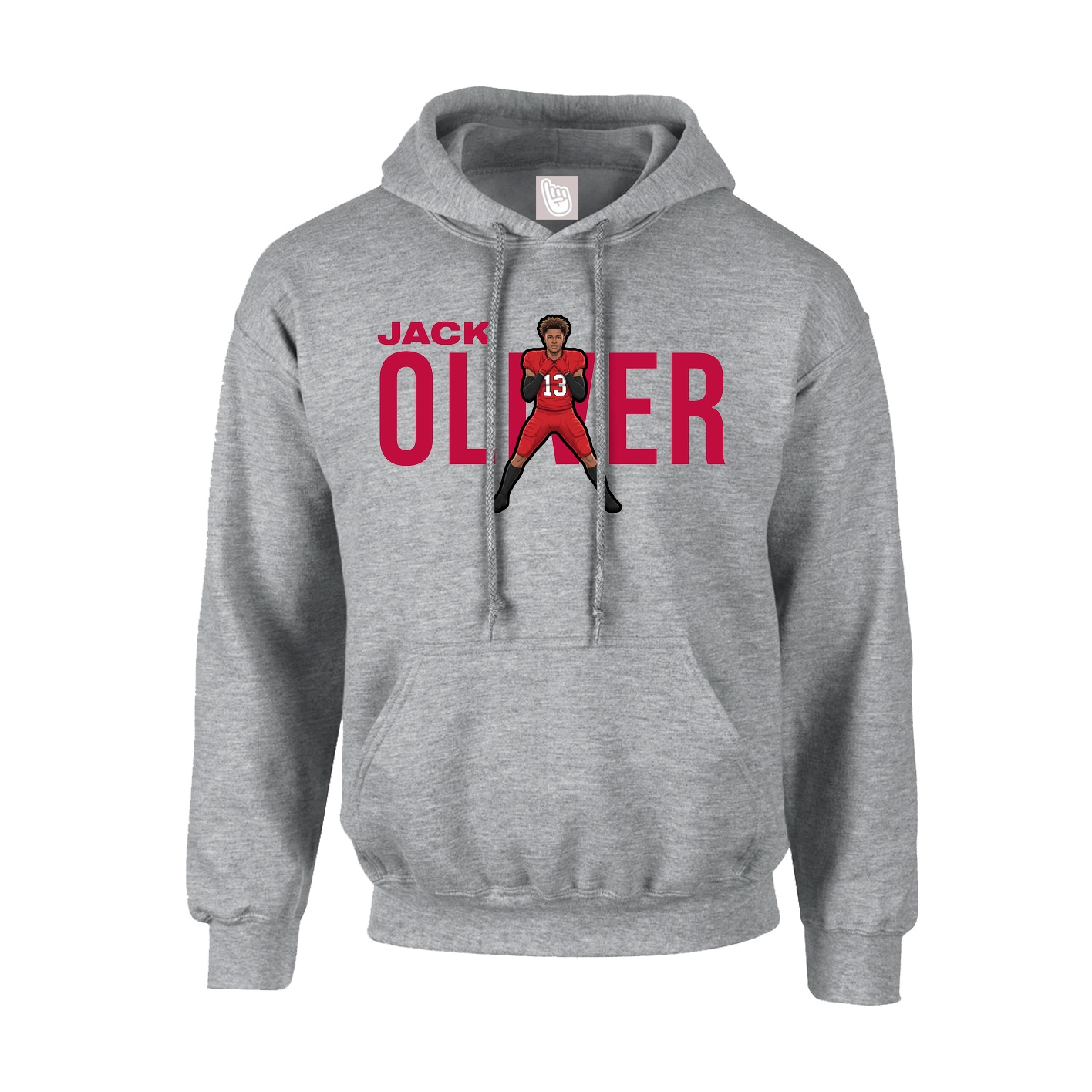 Youth Hoodie — Player Name in Grey