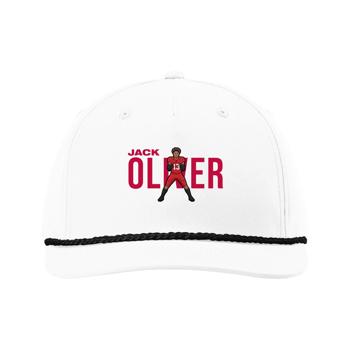 Five-Panel Classic Rope Cap — Player Name in White