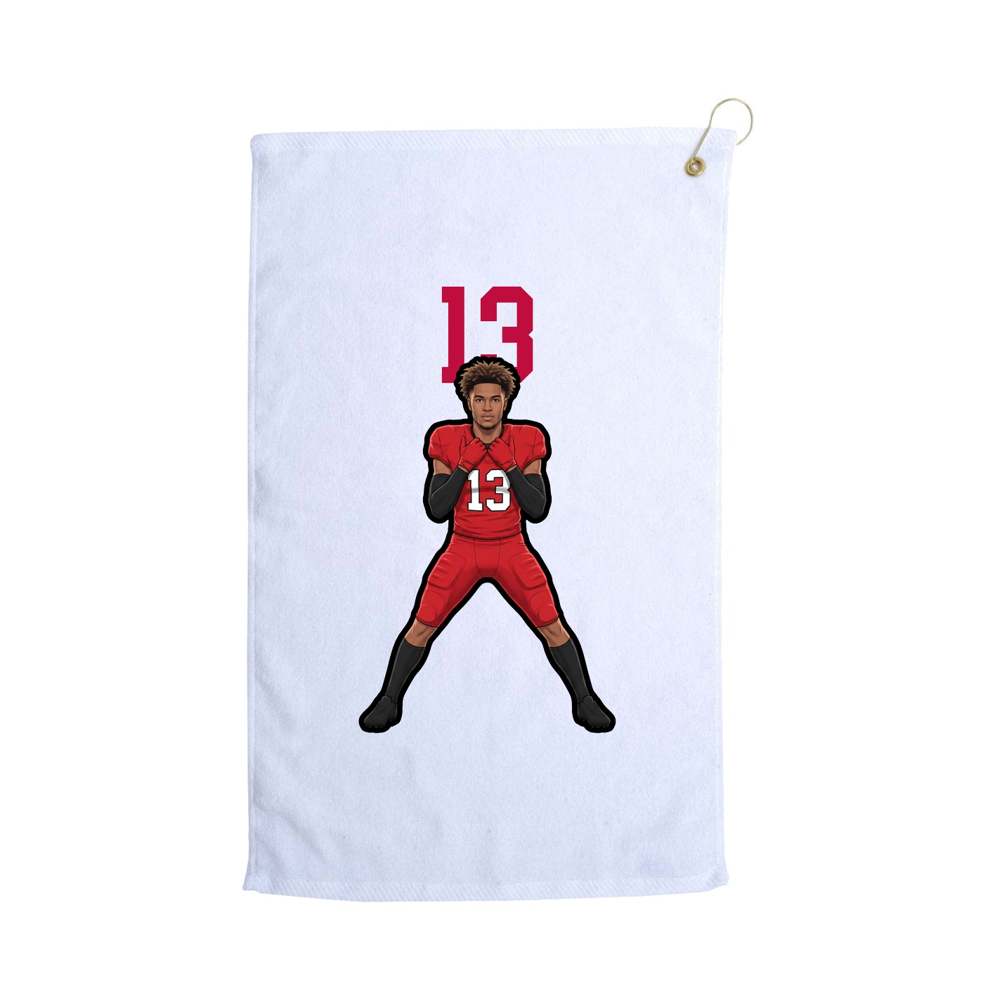 Golf Towel — Number Top in White