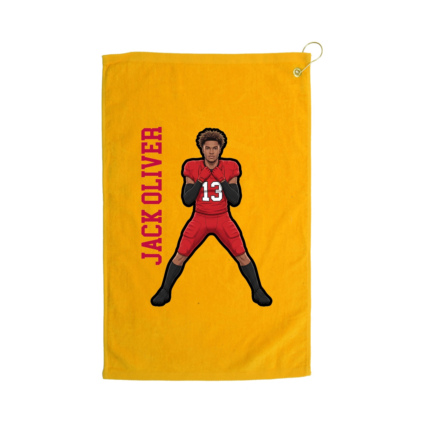 Golf Towel — Name Vertical in Gold