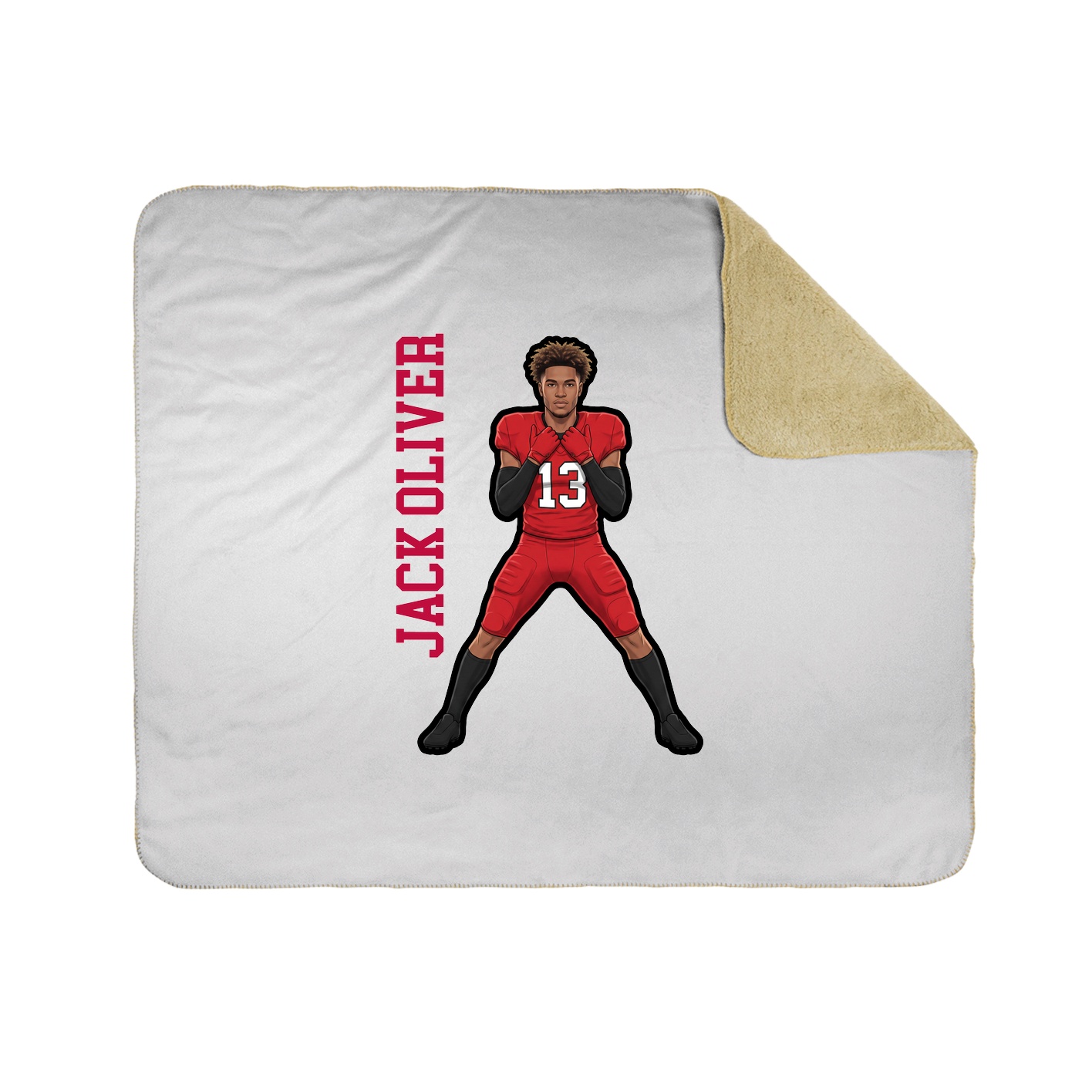 Throw Blanket — Name Vertical in White