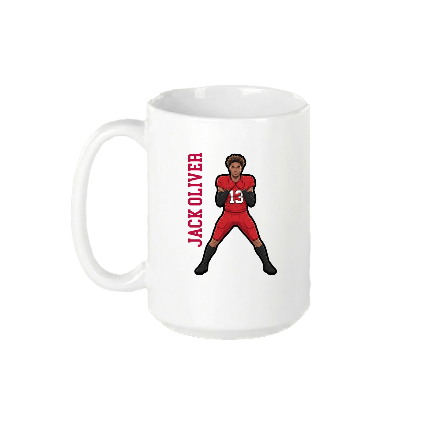 15oz Coffee Mug — Name Vertical in White