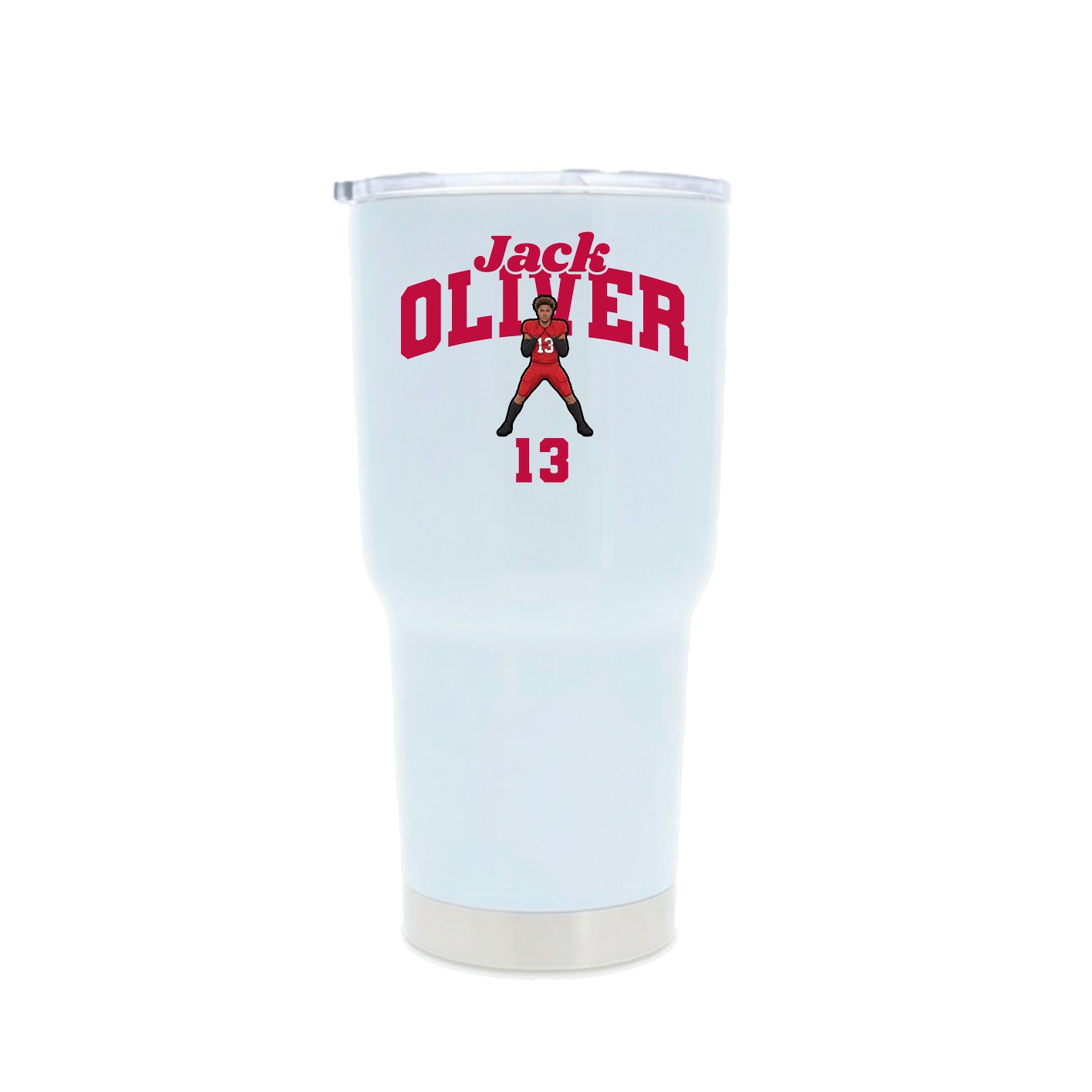 30oz Stainless Steel Tumbler — Signature Arch in White