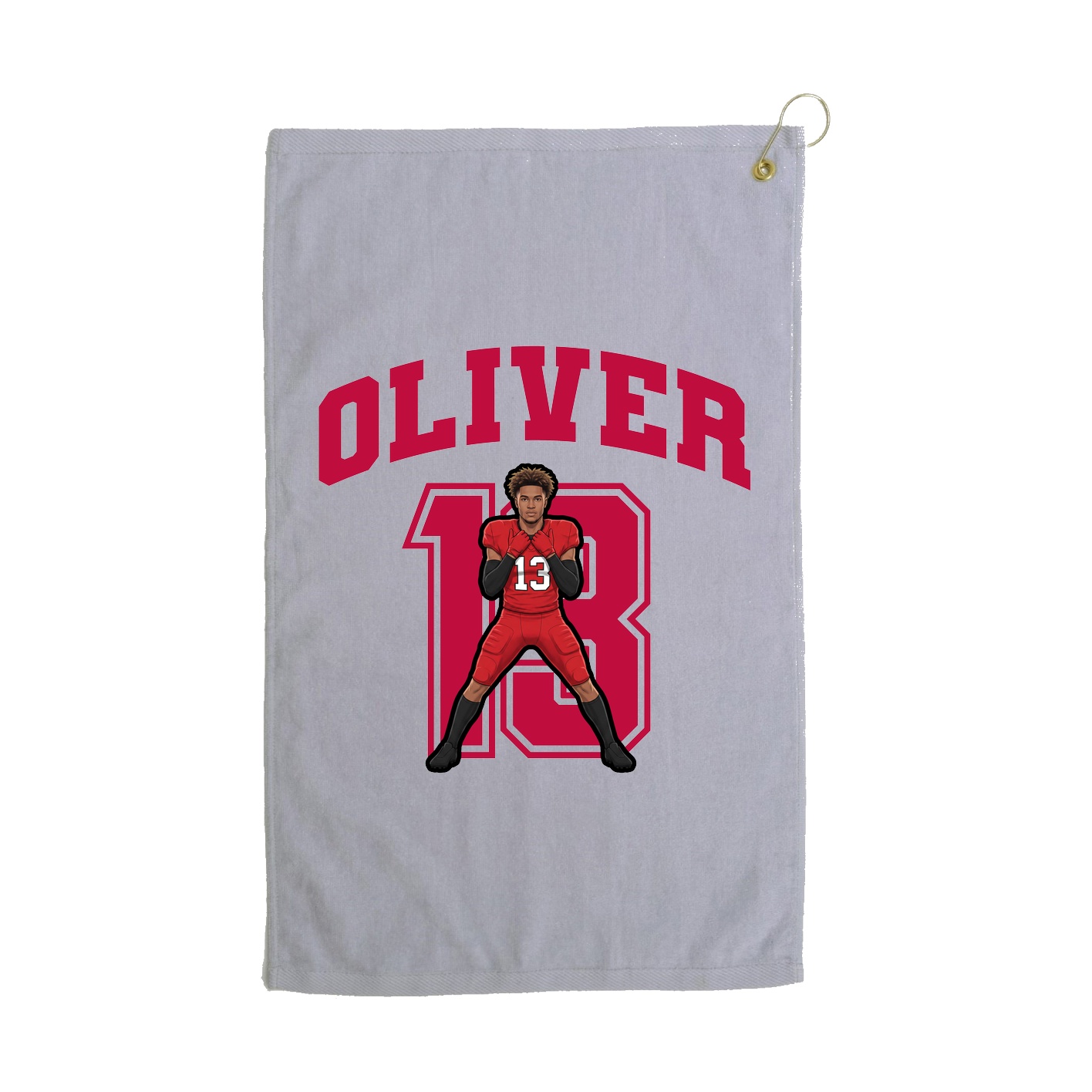 Golf Towel — Number in Grey