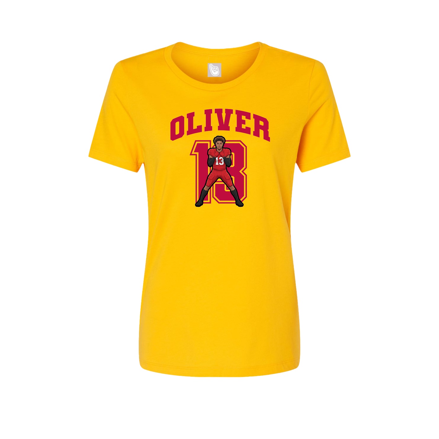 Fitted Women's Tee — Number in Gold