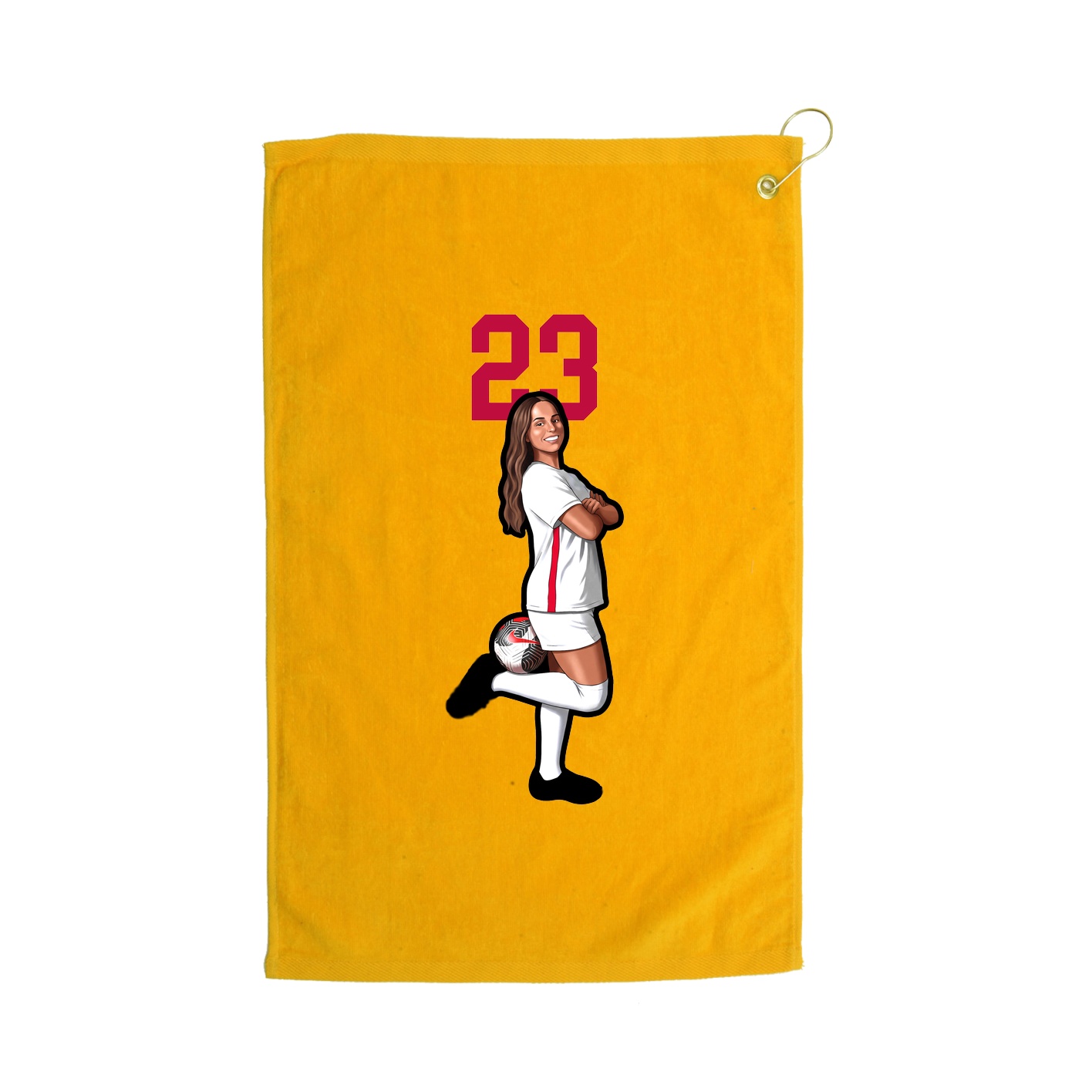 Golf Towel — Number Top in Gold