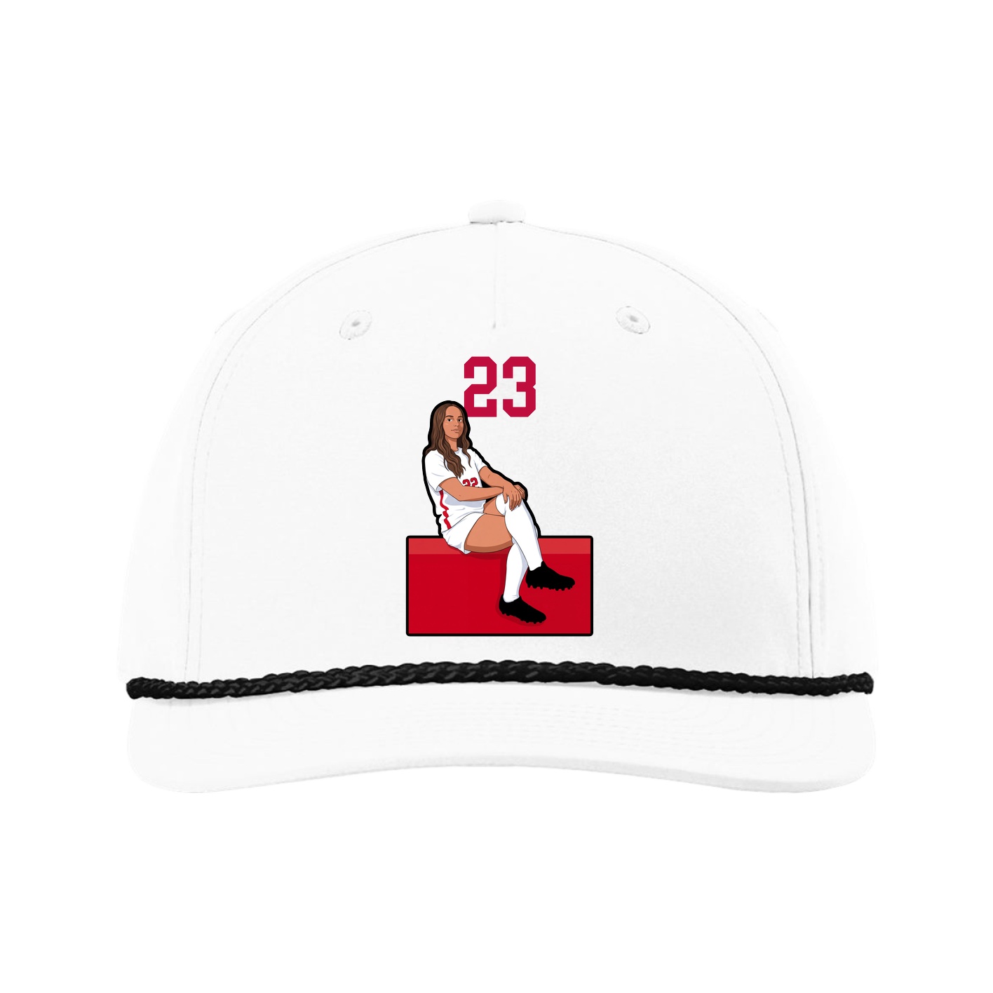 Five-Panel Classic Rope Cap — Number Top in White