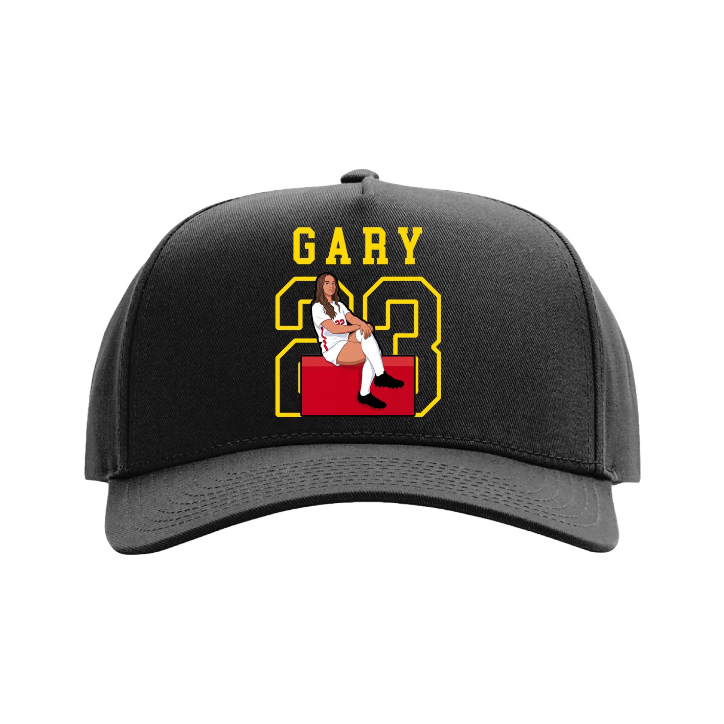 Full Fabric Five-Panel Champ Cap — Shirsey in Black