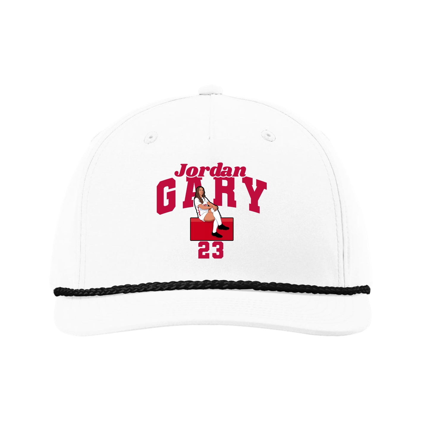 Five-Panel Classic Rope Cap — Signature Arch in White