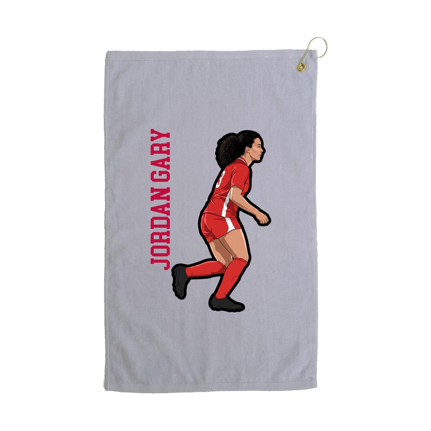 Golf Towel — Name Vertical in Grey