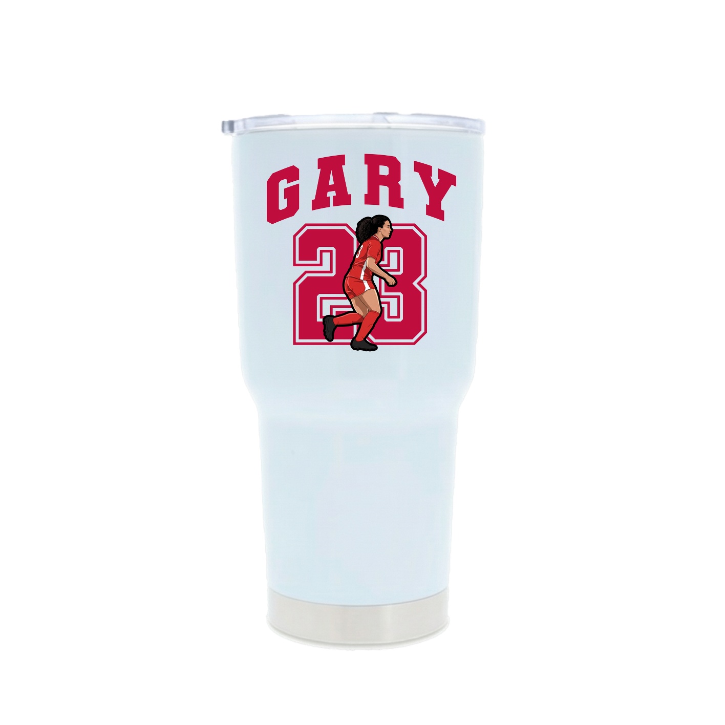 30oz Stainless Steel Tumbler — Number in White