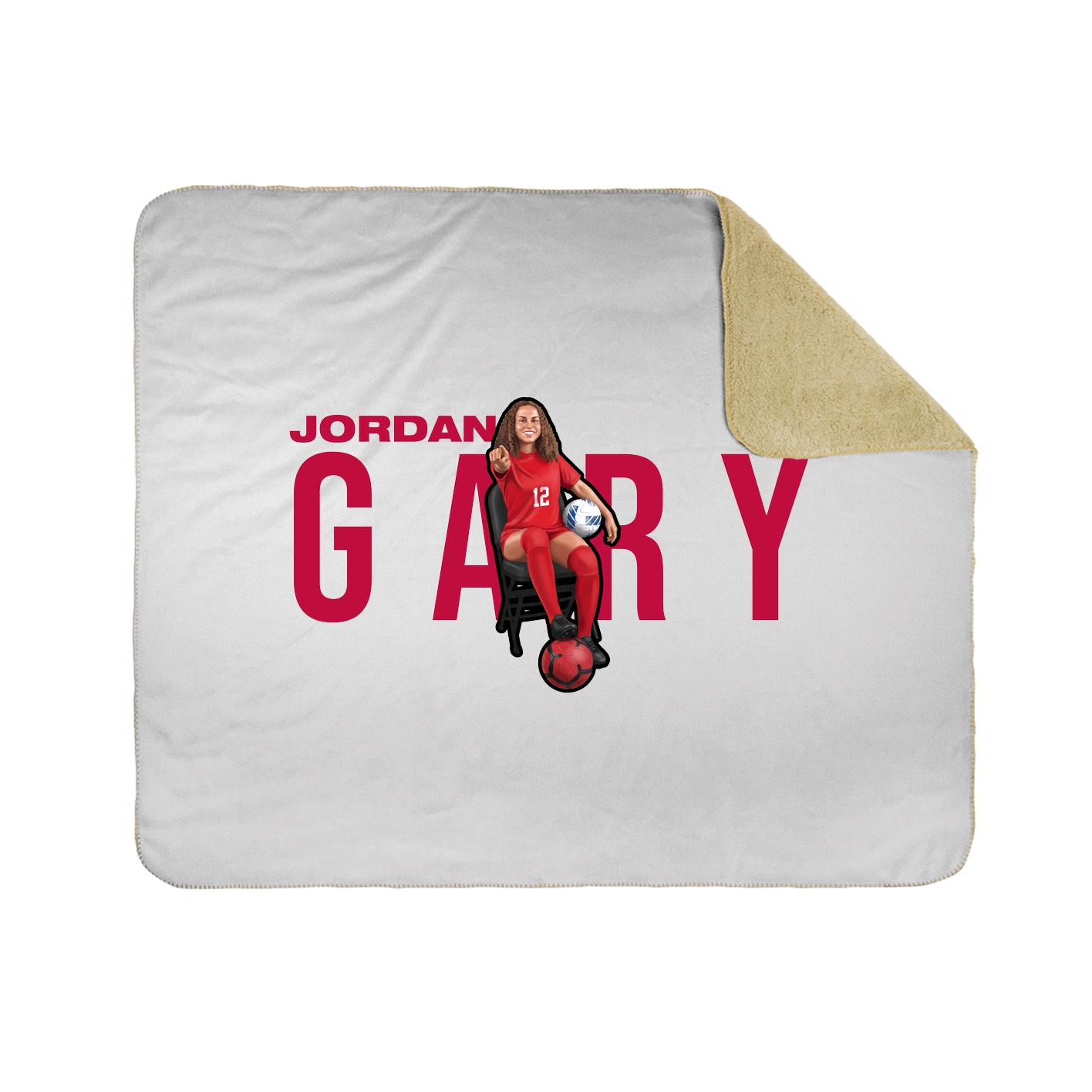 Throw Blanket — Player Name in White