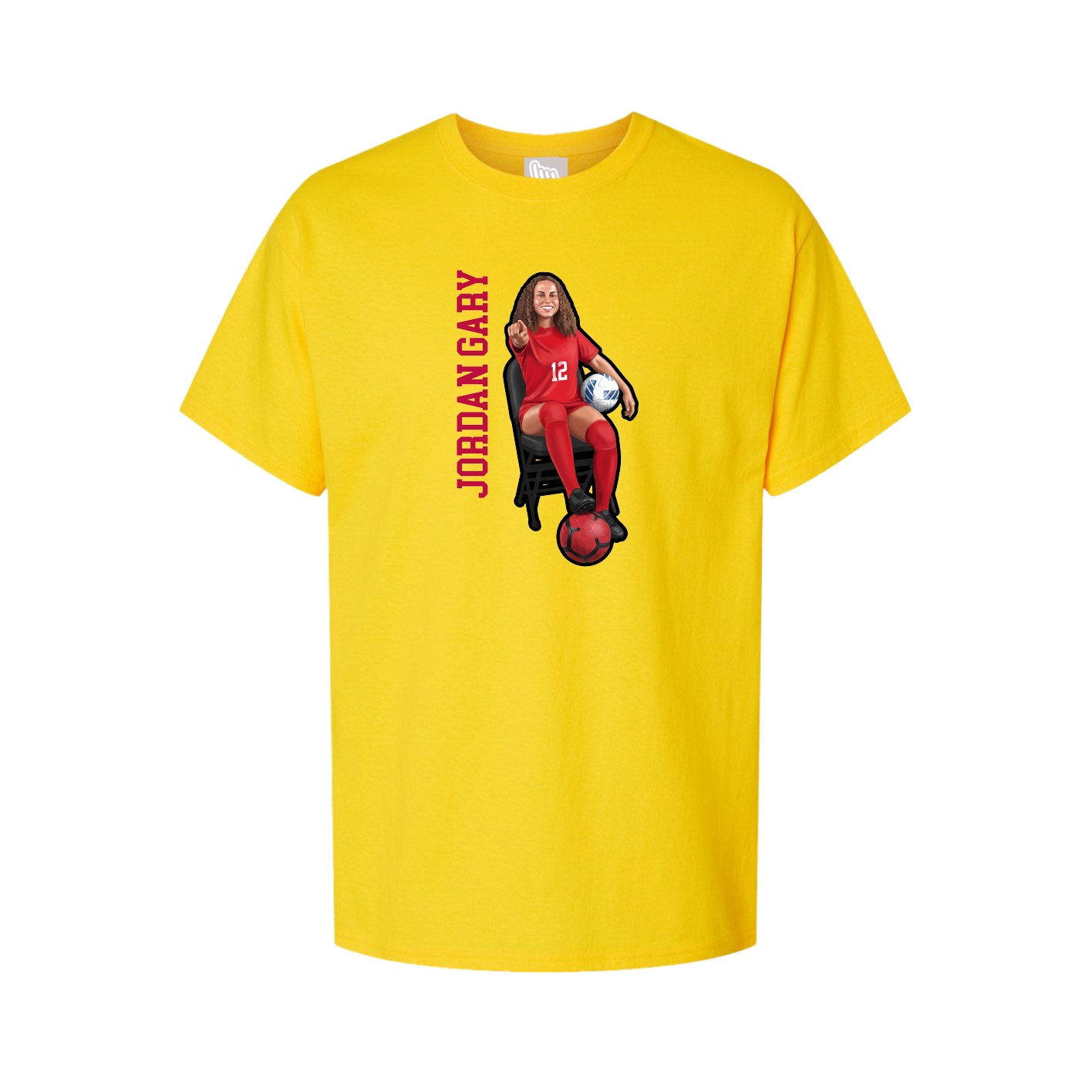 Youth Tee — Name Vertical in Gold