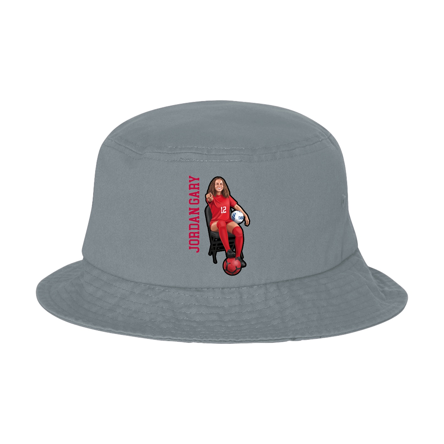 Bucket Cap — Name Vertical in Grey