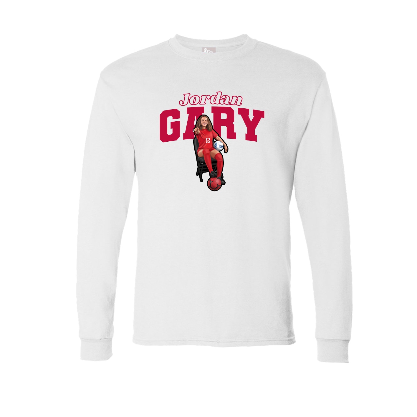 Long Sleeve Tee — Name Arch in White