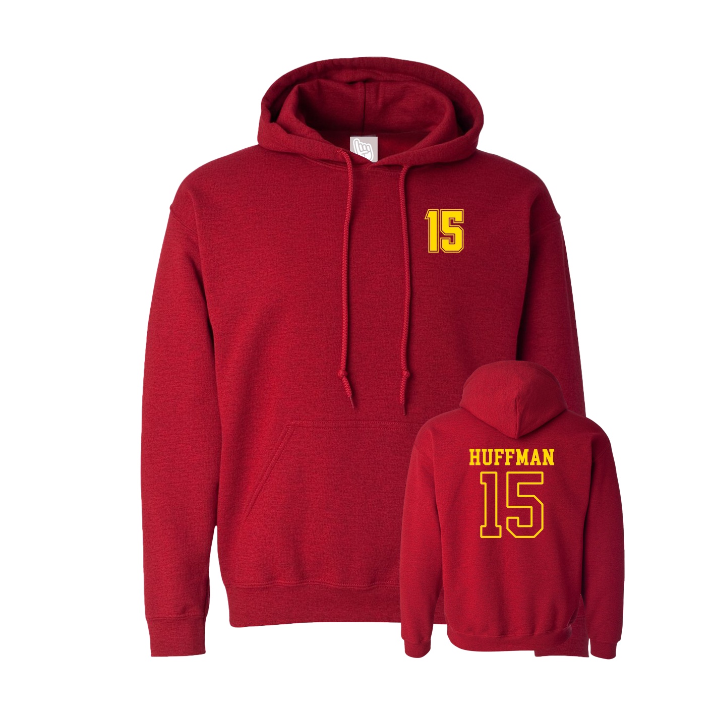 Hoodie — Chest Back in Crimson