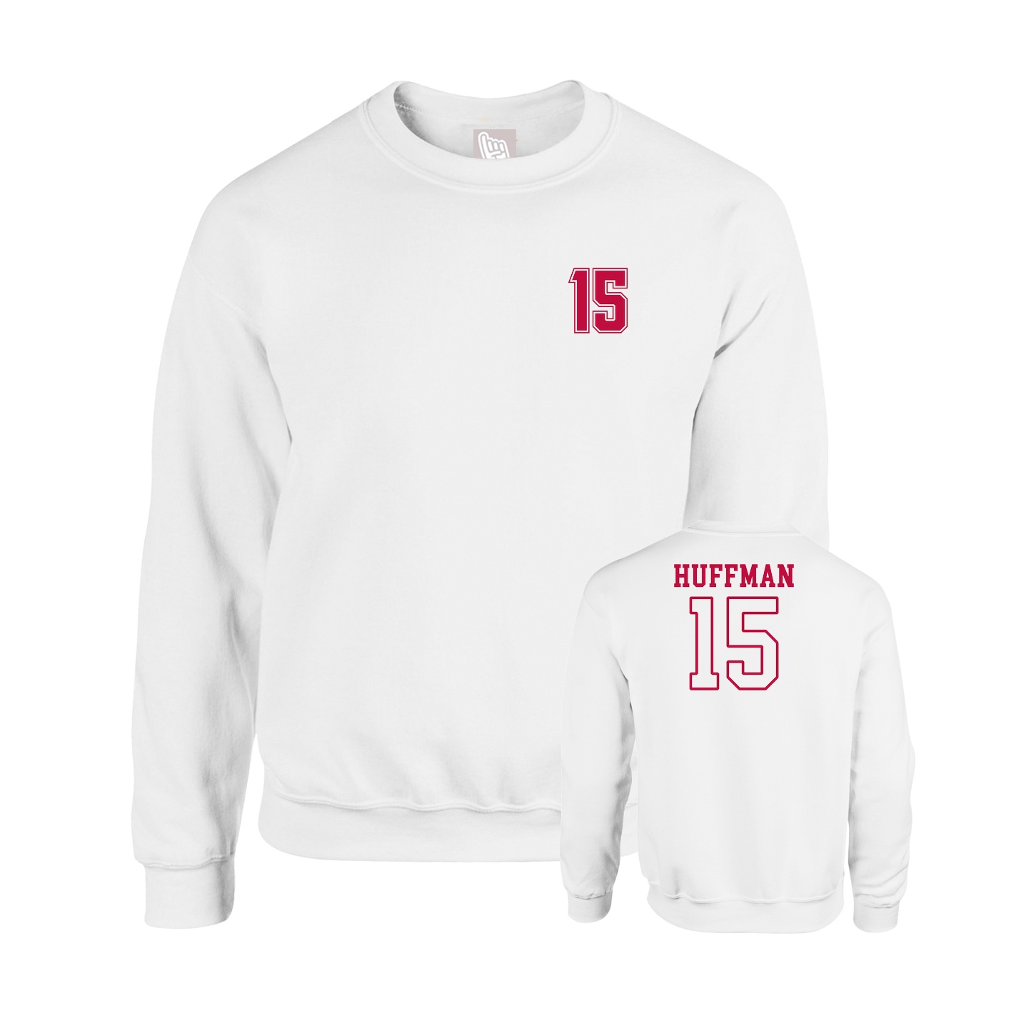 Fleece Crew — Chest Back in White