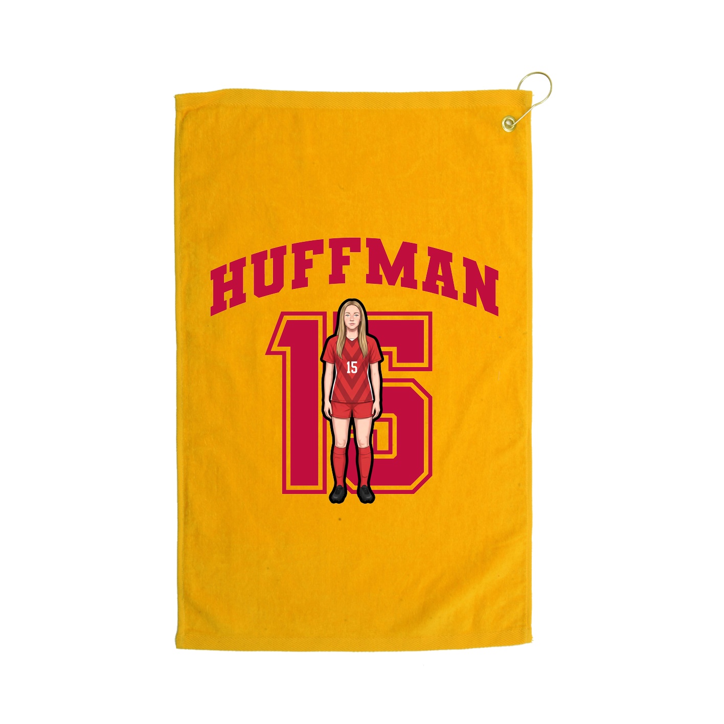 Golf Towel — Number in Gold