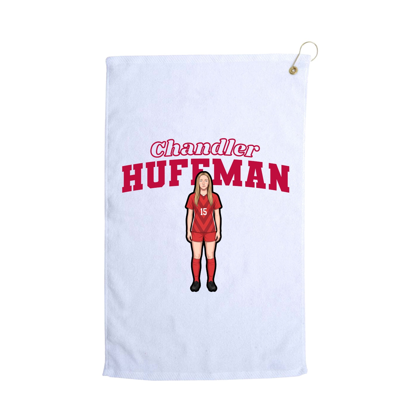Golf Towel — Name Arch in White