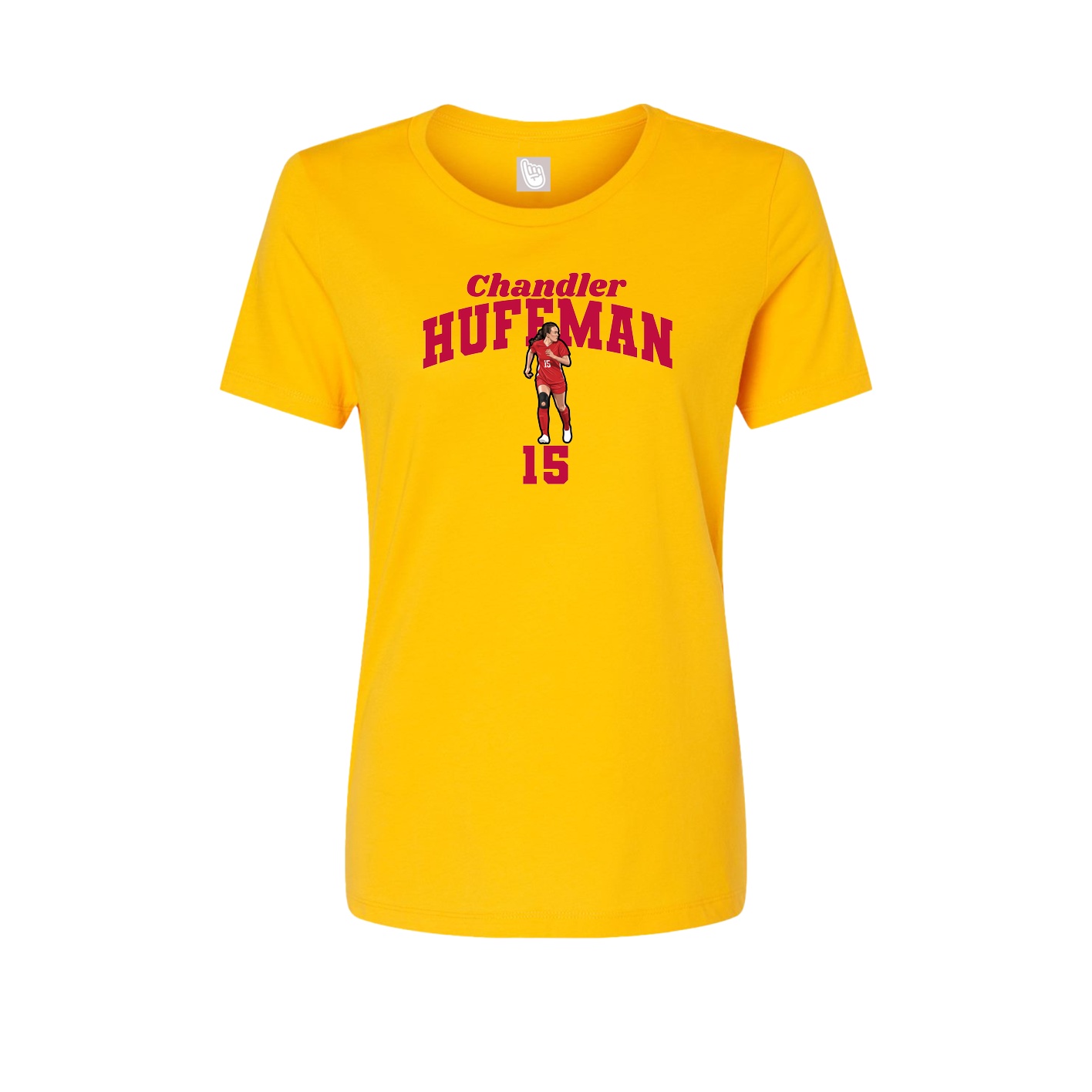 Fitted Women's Tee — Signature Arch in Gold