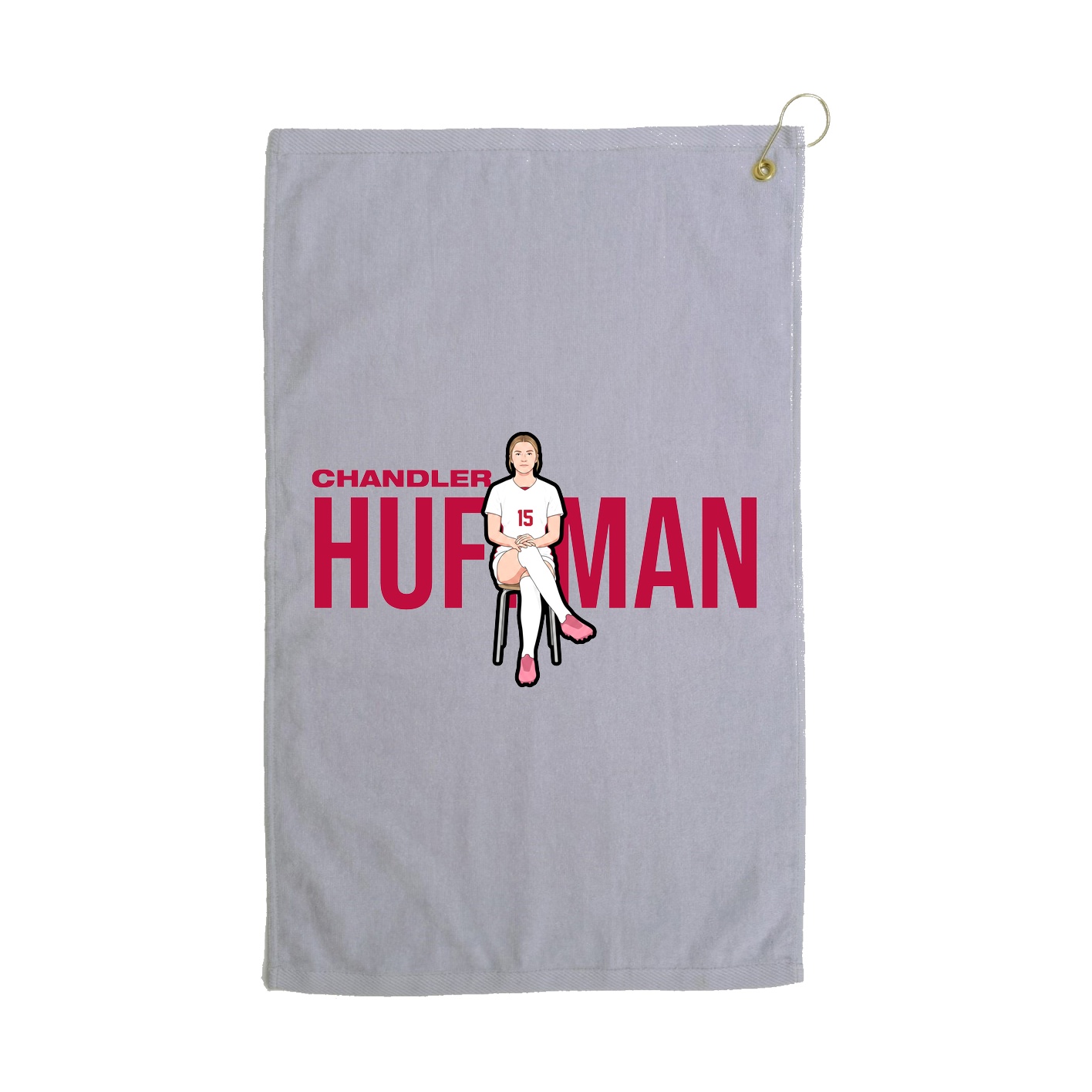 Golf Towel — Player Name in Grey
