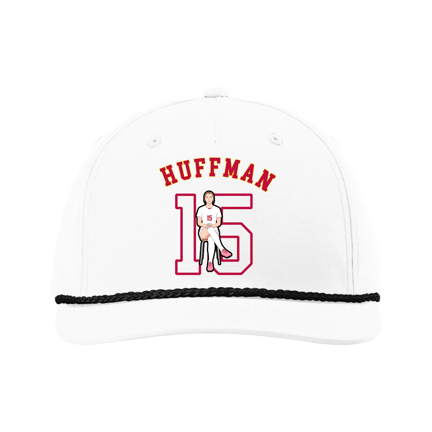 Five-Panel Classic Rope Cap — Shirsey Arch in White