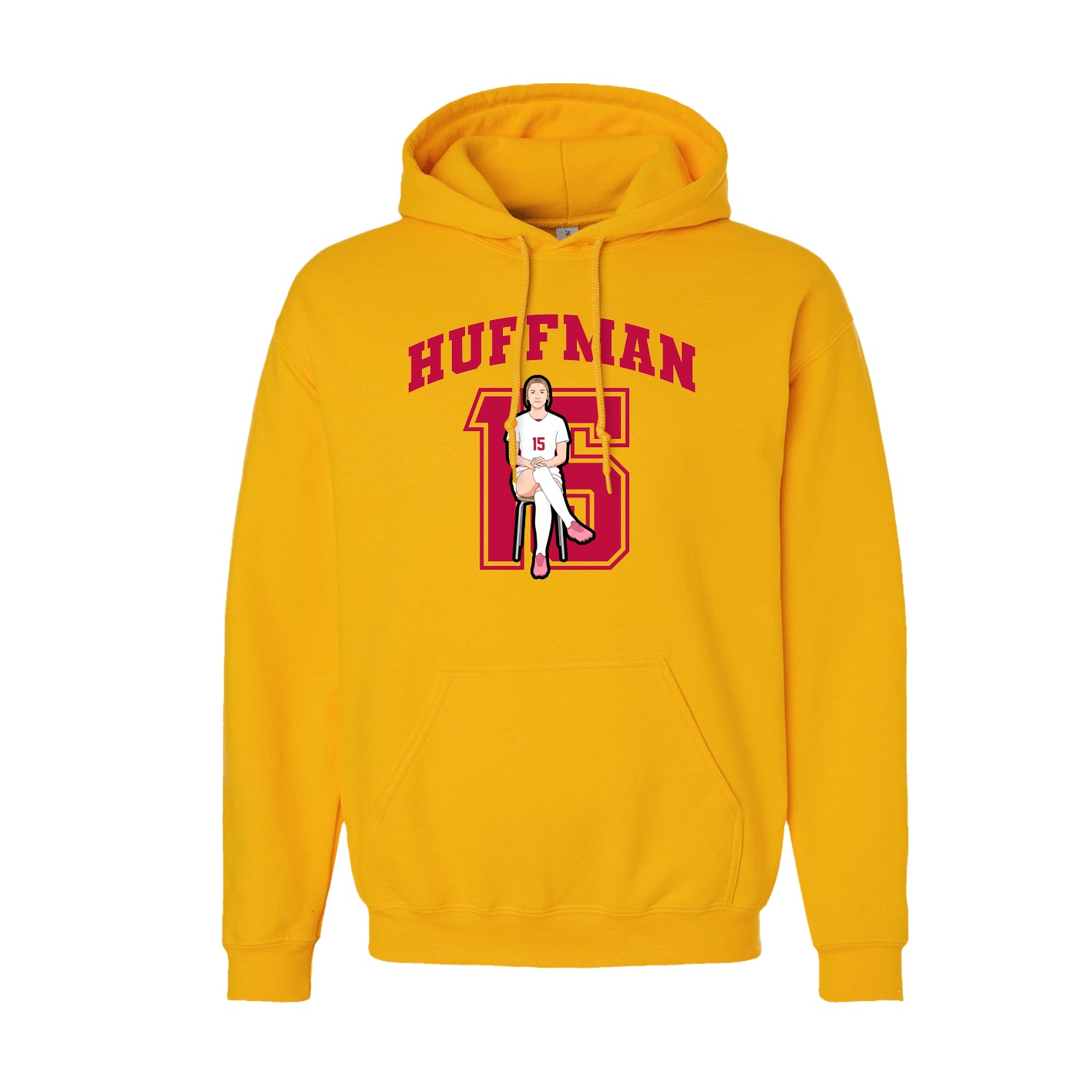 Youth Hoodie — Number in Gold