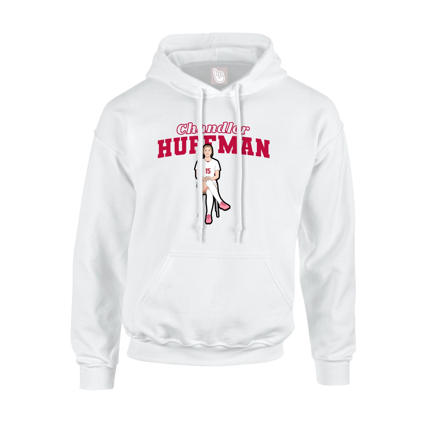 Youth Hoodie — Name Arch in White