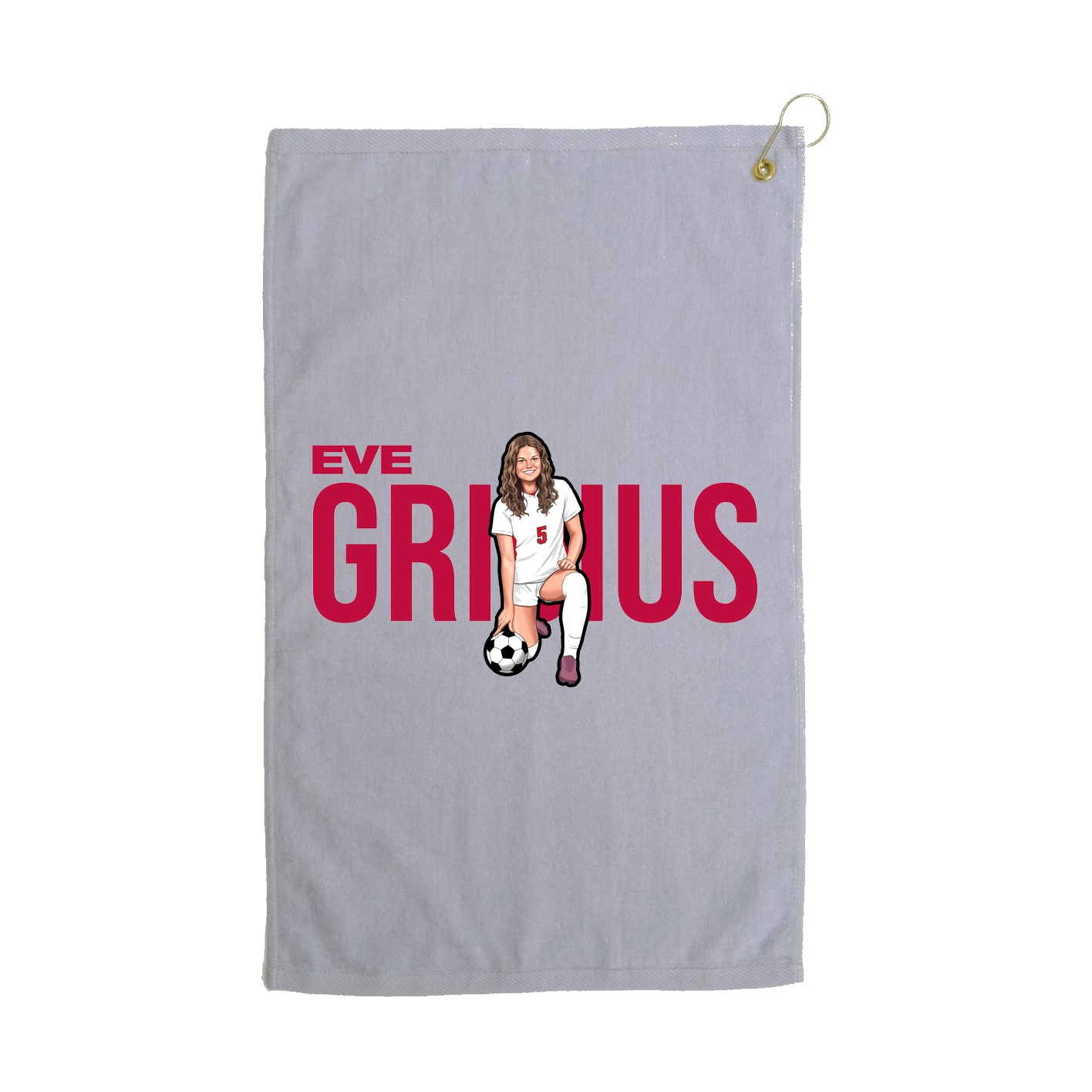 Golf Towel — Player Name in Grey