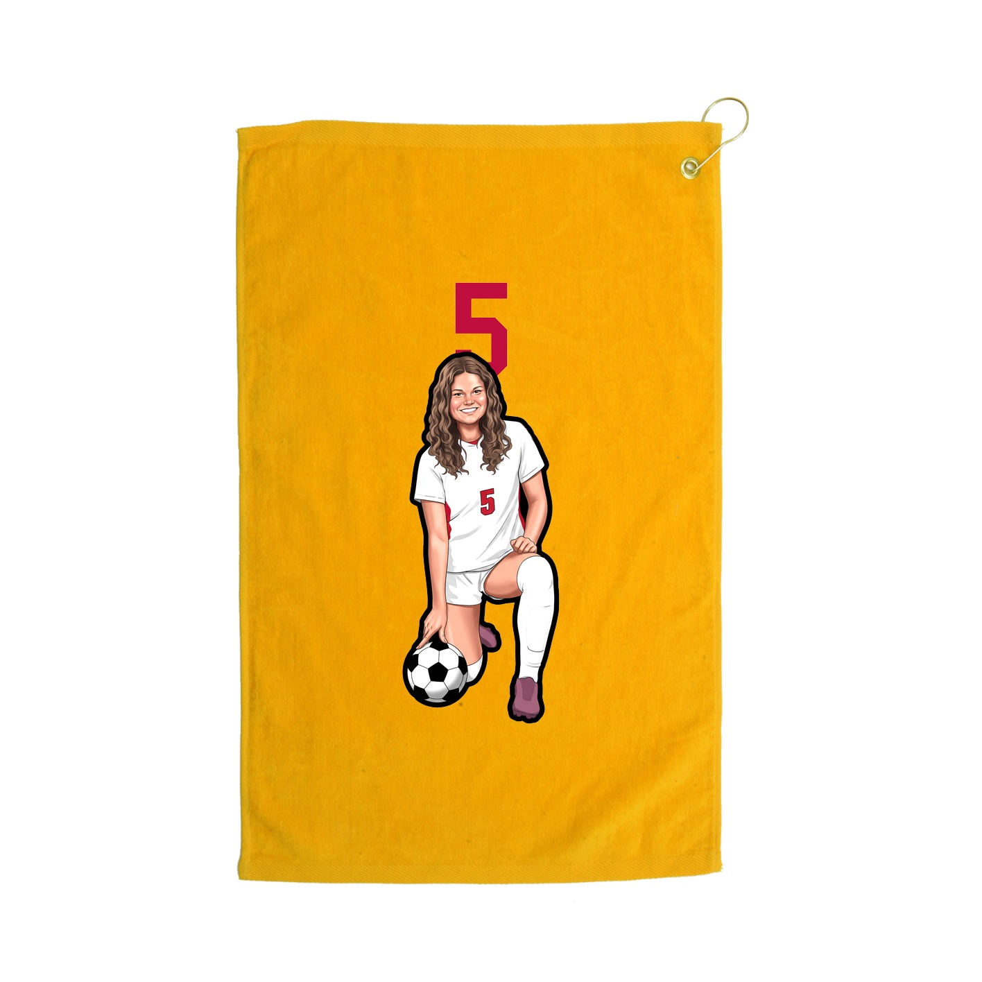 Golf Towel — Number Top in Gold